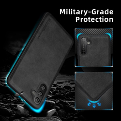 X-Level Samsung Galaxy A13 5G Case Ultra-Thin Slim Premium PU Leather Elegant Soft TPU Bumper Shockproof Protective Mobile Phone Case Cover, Black