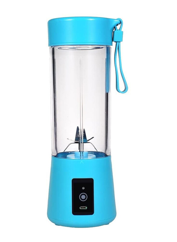 

Generic 0.38L Portable USB Rechargeable Mini Juice Blender, 120W, Blue/Clear