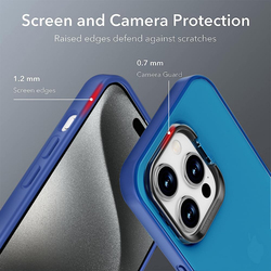 X-Level Apple iPhone 15 Pro Max Slim Lightweight Matte Finish Coating Back Mobile Phone Case Cover with Kickstand and Built-in Camera Ring Stand, Blue