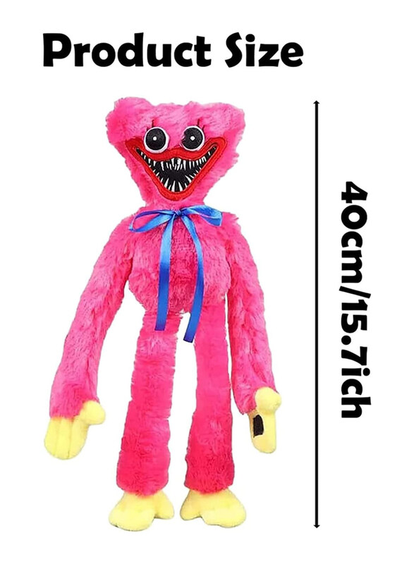 

Generic Huggy Wuggy 40cm Plush Realistic Sausage Monster Horror Christmas Stuffed Doll Gift, Pink