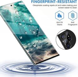 Samsung Galaxy S23 Ultra Fingerprint Support, Anti Scratch, HD-Ultra Thin Soft TPU Not Glass 3 x Tempered Glass Screen Protector + 3 x Camera Lens Protector, Clear