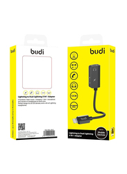 Budi 4-in-1 Adaptor, Lightning to Dual Lightning for Smartphones/Tablets, Black