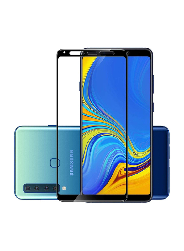 Samsung Galaxy A9 (2018) Full Glue 5D Anti-Scratch Tempered Glass Crystal Clarity Screen Protector, Black/Clear