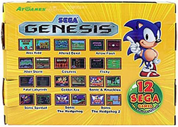 Sega Genesis Game Player Plug & Play into TV with Built-In 12 Sega Games, Black