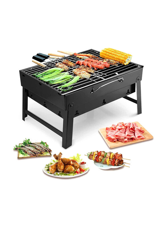 

Uten Portable Stainless Steel Charcoal Smoker BBQ Pit Grill, Medium, Black