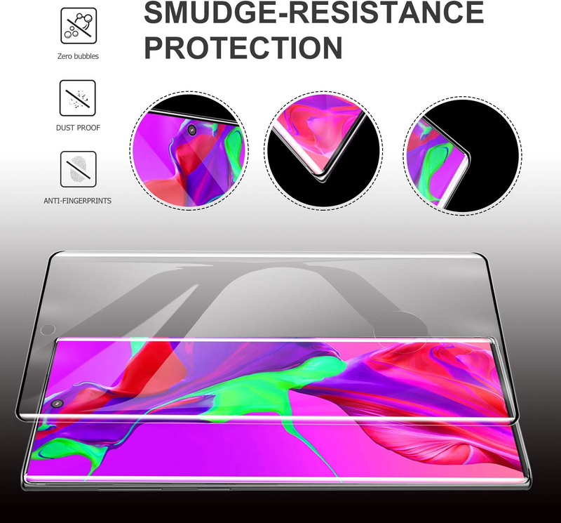 Kugi Samsung Galaxy Note 10 9H Hardness Tempered Glass Screen Protector, Clear