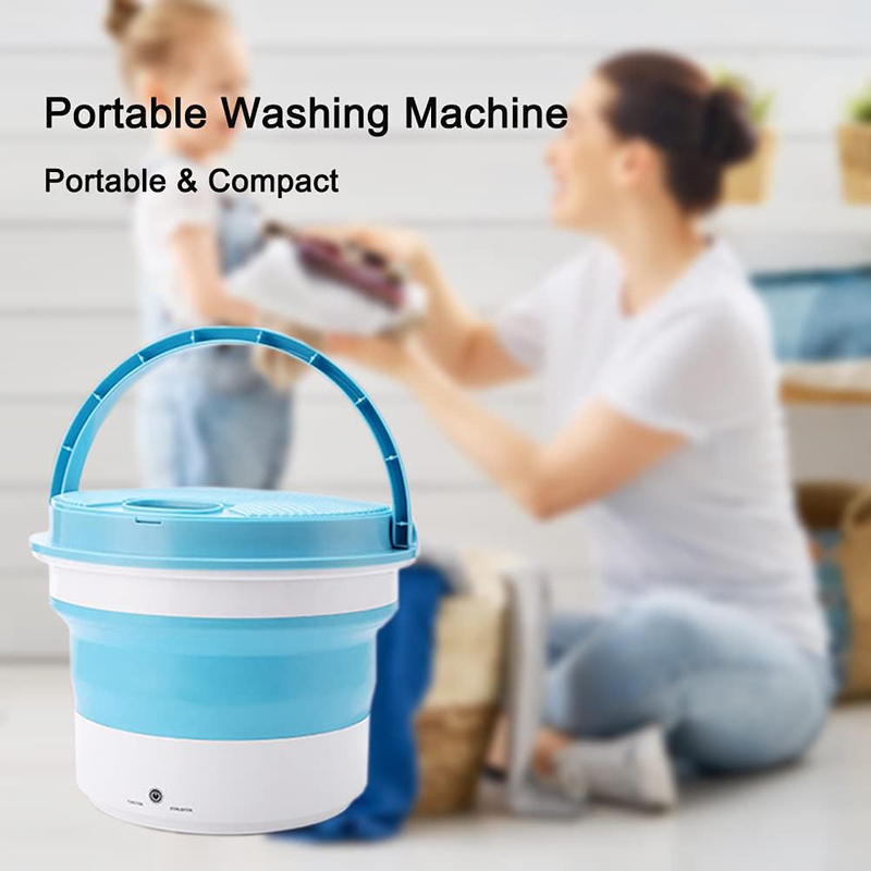 Mini Folding Portable Washing Machine, Blue