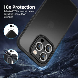 X-Level 6.7-inch Apple iPhone 14 Plus (2022) Frosted Translucent Thin Military Grade Drop Protection Anti-Drop Hard PC Slim Protective Mobile Phone Case Cover with Soft Silicone Edge, Black