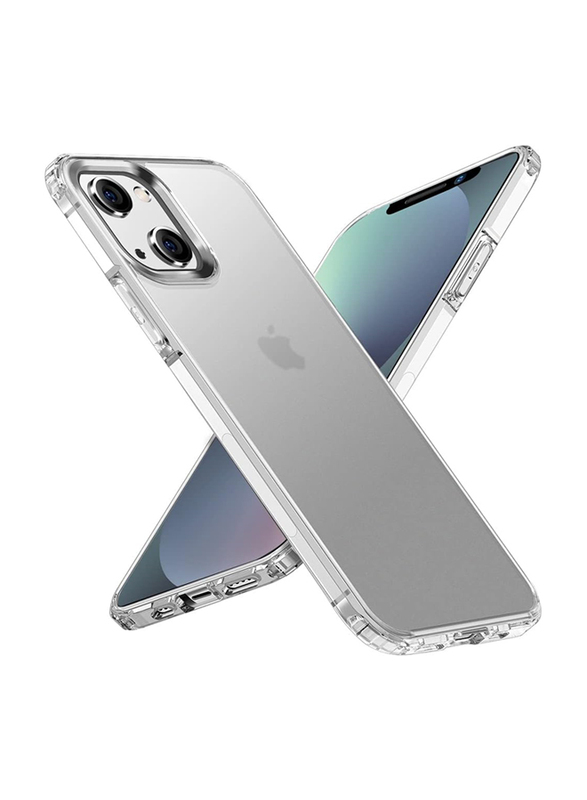 X-Level Apple iPhone 13 Protective Military Grade Drop Protection Frosted Translucent Anti-Drop Hard PC Slim Thin Mobile Phone Case Cover with Soft Silicone Edge, Clear