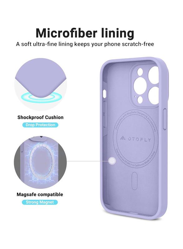 Otofly Apple iPhone 14 Pro Max Magnetic MagSafe Shockproof Silicone Mobile Phone Case Cover, Lilac