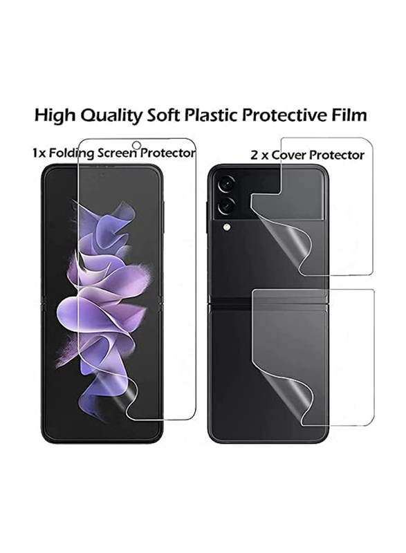 Samsung Galaxy Z Flip 3 Front and Back Flexible 360 Screen Protector, Clear