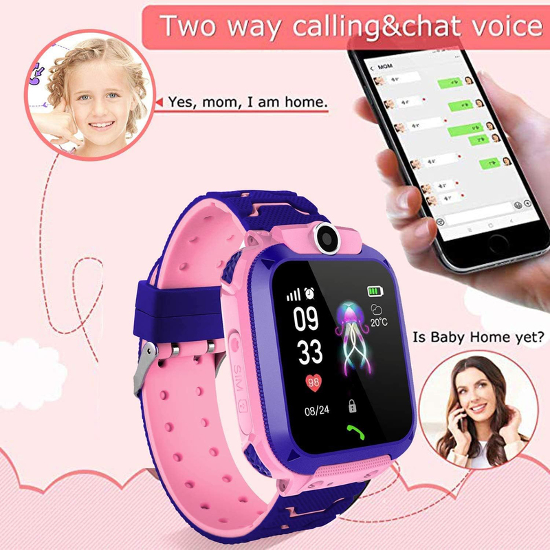 Kids IP67 Waterproof Smartwatch, GPS + Cellular, Pink