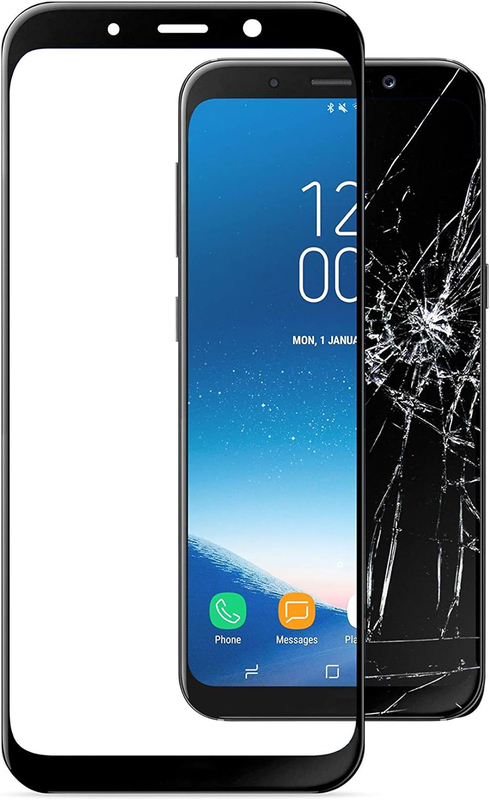 Cellularline Samsung Galaxy A8 2018 Second Capsule Tempered Glass Screen Protector, Black/Clear