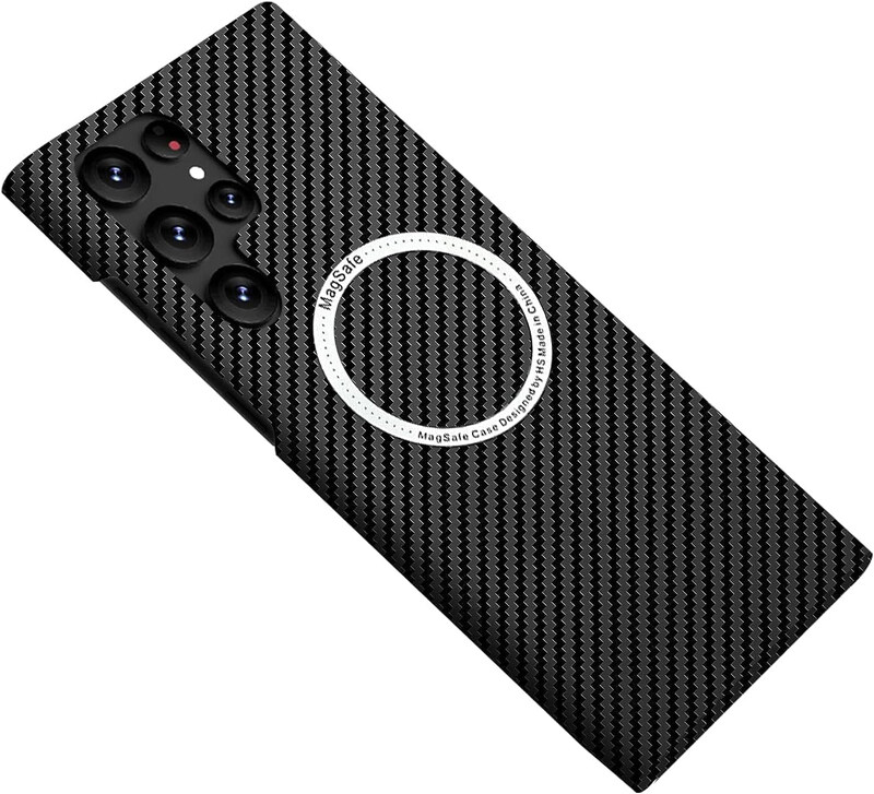 

Generic Samsung Galaxy S23 Ultra 5G Carbon Fiber Thin Fashion Ultra Touch Feel Minimalist Mobile Phone Case Cover, Black