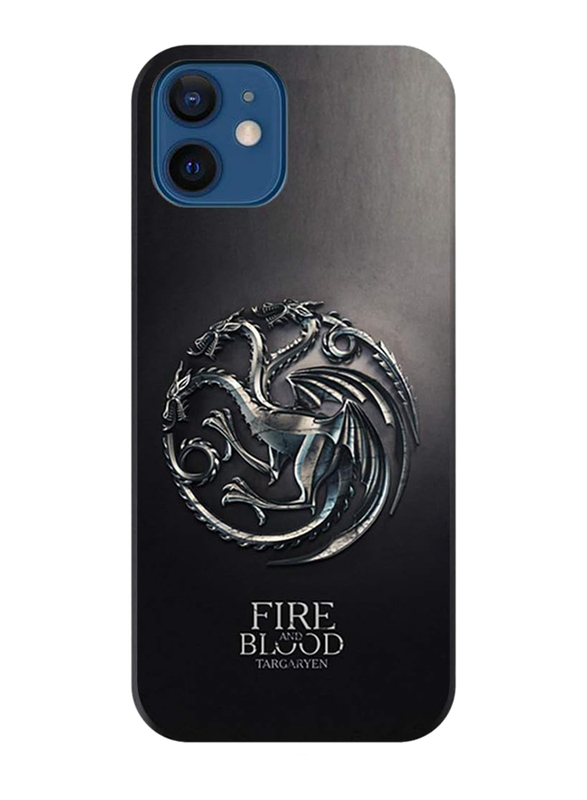 Apple iPhone 12 TPU Targaryen Pattern Mobile Phone Case Cover, Black/Grey