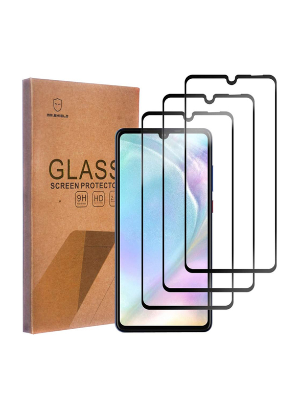 Huawei P30 Lite Mr.Shield 9H Hardness Japan Glass Tempered Glass Screen Protector with Lifetime Replacement, 3 Pieces, Clear