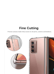 Samsung Galaxy Z Fold 2 5G Ultra-Thin PC + 9H Tempered Glass Shockproof Bumper Anti-Scratch Fashion Mobile Phone Case Cover, Clear