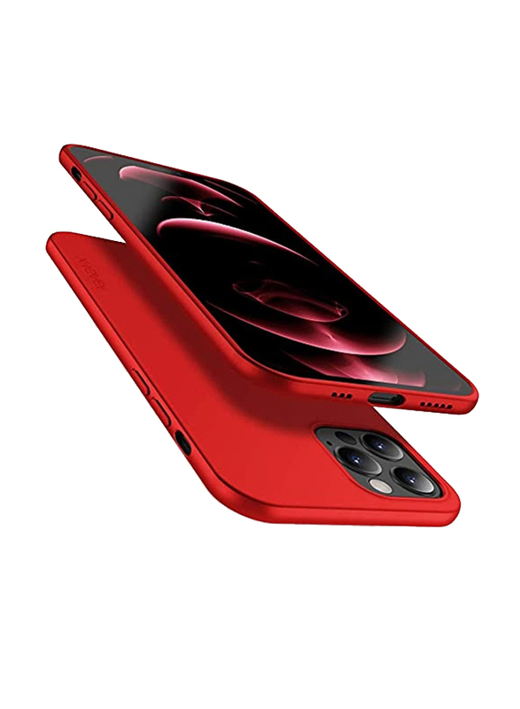 X-Level Apple iPhone 12 Pro Max 6.7-Inch 2020 Ultra-Thin Soft Flexible TPU Matte Finish Coating Grip Slim Fit Phone Case Light Back Cover Guardian Series, Red