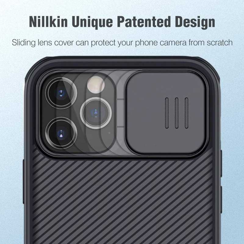 Nillkin Apple iPhone 12 Pro Max CamShield Non-Slip Shockproof Scratch-Resistant Mobile Phone Case Cover with Camera Protection, Black