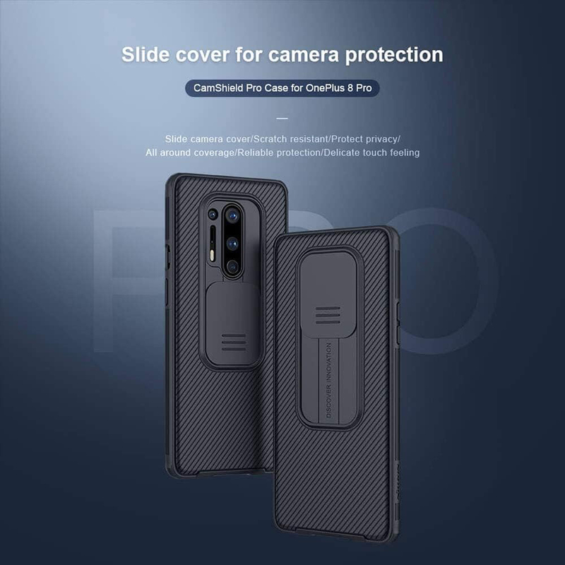 Nillkin Oneplus 8 Pro Camshield Cam Shield Series Perfectly Fit Designed Hard Mobile Phone Case Cover with Camera Slide Protective, Black