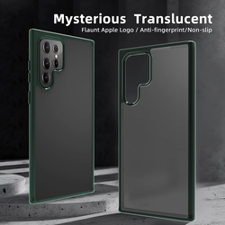 X-Level Samsung Galaxy S22 Ultra Military Grade Drop Protection Translucent Matte Hard PC Soft TPU Bumper Shockproof Slim Fit Mobile Phone Case Cover, Green