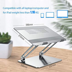 Multi-Angle Adjustable Foldable Laptop Stand, Silver