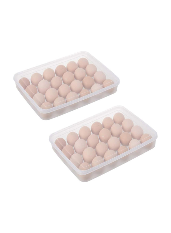 Plastic Refrigerator Egg Trays, 2 Pieces, Clear