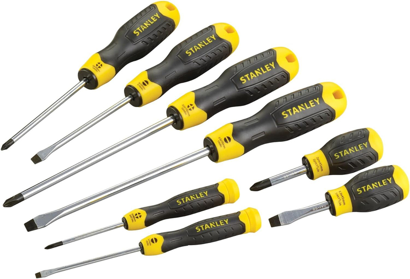 Stanley 8-Piece Cushion Grip Screwdriver Phillips Set, 0-65-011, Multicolour