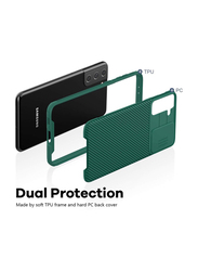 Nillkin Samsung Galaxy S21 Plus 6.7 Inch CamShield Pro Slider Camera Close & Open Double Layered Protection TPU + PC Case Cover, Dark Green