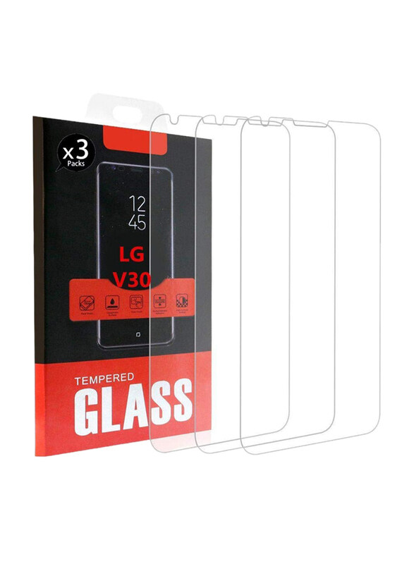 

Generic LG V30/LG V30+ Ultra Clear Tempered Glass Screen Protector, 3 Pieces, Clear