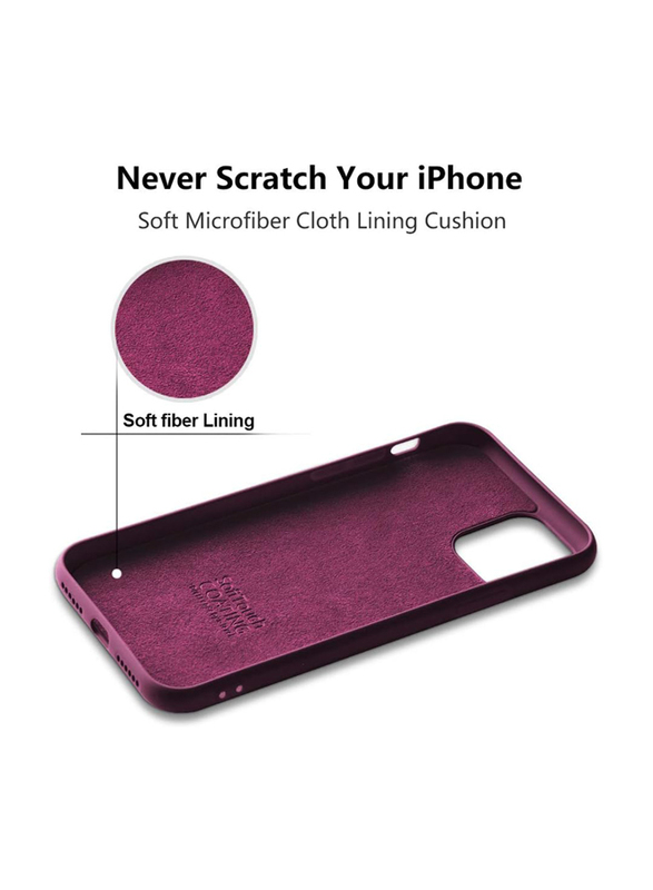 X-Level Apple iPhone 11 Silicone Anti-Scratch Microfiber Lining Cushion Mobile Phone Case Cover, Wine Red