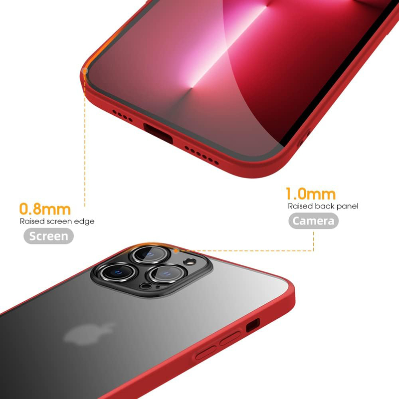 X-Level Apple iPhone 13 Pro Max TPU Shockproof Matte Finish Mobile Phone Case Cover, Red