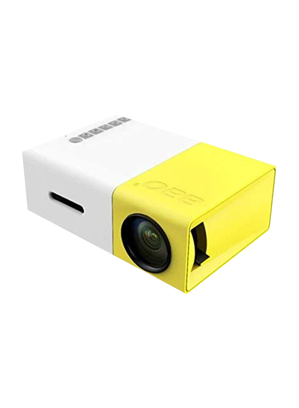 

Generic YG-300 LCD Mini Support 1080P Portable LED Projector, White/Yellow