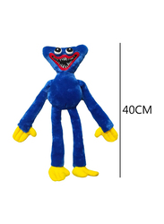 16-Inch Sausage Huggy Wuggy Plush Monster Horror Game Stuffed Doll Scary and Funny Plush Doll, Blue