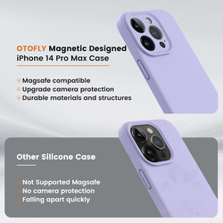 Otofly Apple iPhone 14 Pro Max Magnetic MagSafe Shockproof Silicone Mobile Phone Case Cover, Lilac