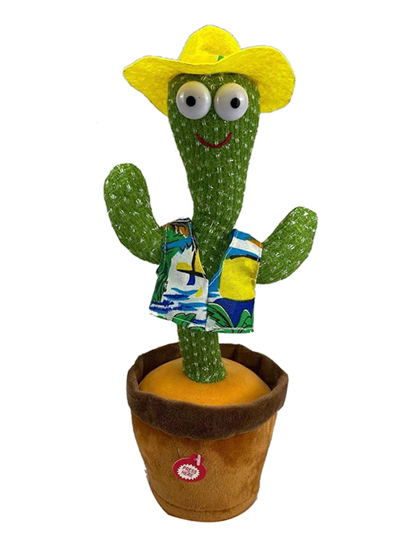 Dancing Cactus Learn to Speak and Shine Twist the Cactus Plush Toy with 3 Songs in English 120 Lighting, All Ages