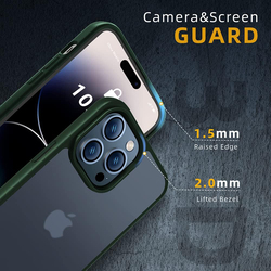 X-Level Apple iPhone 14 Pro Max 6.7-inch Translucent Matte Hard PC Back with Soft TPU Bumper Shockproof Slim Fit Military Grade Drop Protection Mobile Phone Case Cover, Green