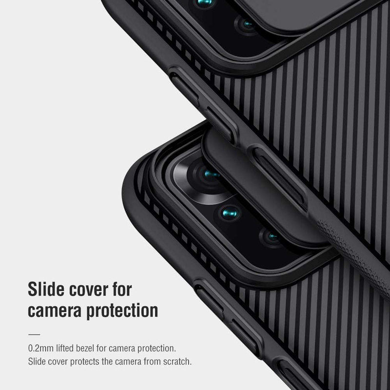 Nillkin Xiaomi Redmi Note 10/Note 10S/11SE India 6.43 Inch CamShield Slider Camera Close & Open Case Protect, Black