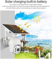 Crony  Rbx-S10-Wifi 1080P 5MP HD Solar Panel Outdoor Surveillance Waterproof CCTV Camera, White