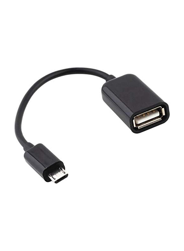 Micro USB OTG Adapter, Micro USB to USB Type A Female for Mobile Devices, Black