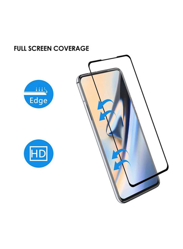 Huawei P30 Full Coverage 9H Hardness HD Transparent Scratch-Resistant Tempered Glass Mobile Phone Screen Protector. 2 Pieces, Black/Clear