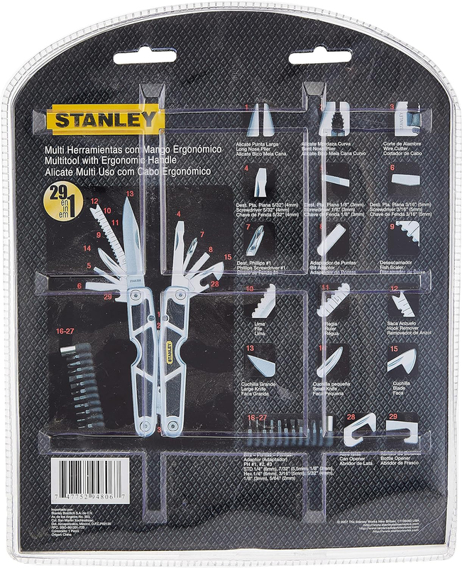 Stanley 29 In 1 Multitool with Ergonomic Handle Set, 94-806, Multicolour