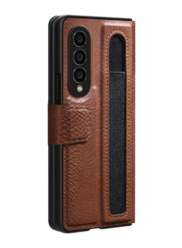 Alsafwah Samsung Galaxy Z Flip4 5g Leather Mobile Phone Case Cover, Brown