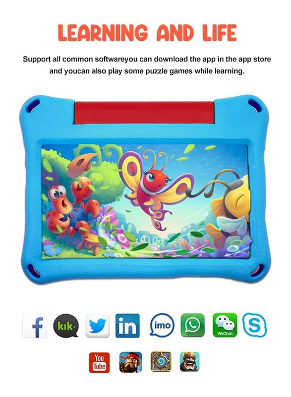 Wintouch K718 16GB Blue 7-inch Kid's Tablet, 2GB RAM, WiFi + ‎Cellular