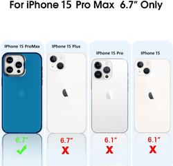 X-Level Apple iPhone 15 Pro Max Slim Lightweight Matte Finish Coating Back Mobile Phone Case Cover with Kickstand and Built-in Camera Ring Stand, Blue