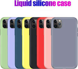 Apple iPhone 12 and 12 Pro Liquid Silicone Soft Gel Rubber Full Body Protection Shockproof Mobile Phone Case Cover, Blue