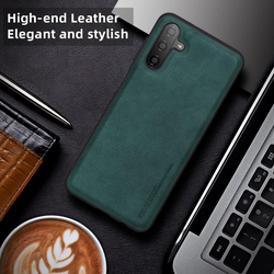 X-Level Samsung Galaxy A13 5G Case Ultra-Thin Slim Premium PU Leather Elegant Soft TPU Bumper Shockproof Protective Mobile Phone Case Cover, Green