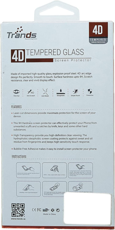 Trands Samsung Galaxy S9 Plus 4D Tempered Glass Screen Protector, TR-SP4147, Black/Clear