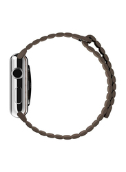 Leather Magnetic Loop Band for Apple Watch 49mm/45mm/44mm/42mm, Brown