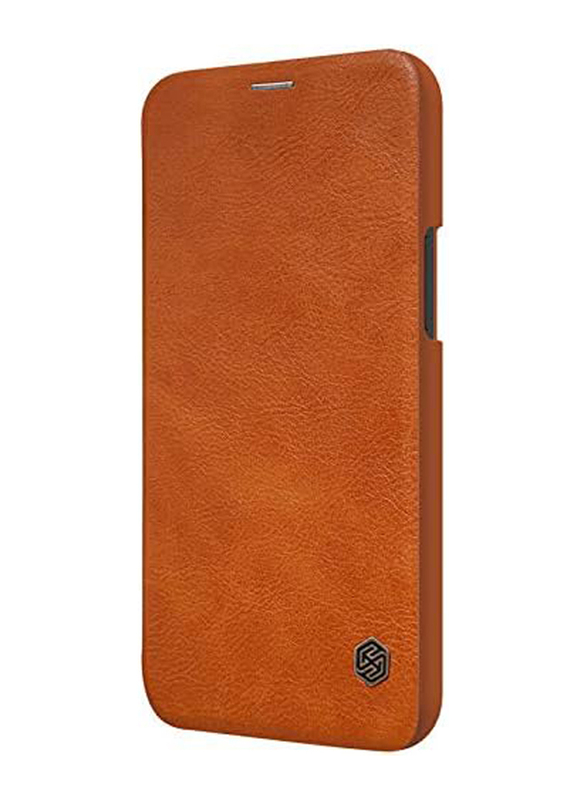 Nillkin Qin Apple iPhone 12 Mini Leather Flip Mobile Phone Case Cover, Brown